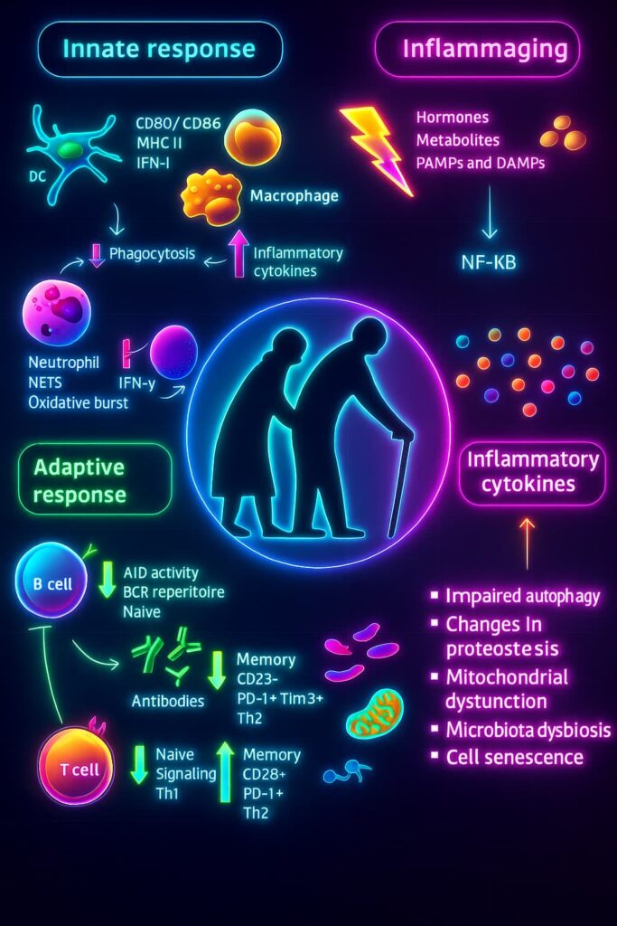 Chronic inflammation spreading through aging tissue — a key hallmark of aging that accelerates biological aging, drives cellular damage, and shortens longevity.